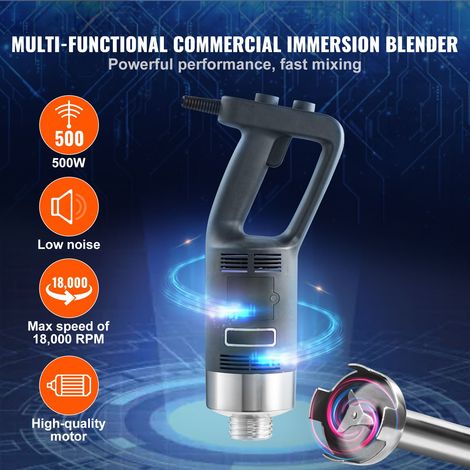 Blender plongeant pro 500W mixeur main robuste vitesse variable acier inox 304 mixeur batteur portable cuisine soupe smoothie purée aliment bébé (1/5)