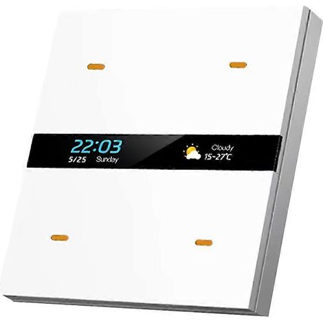 Interrupteur intelligent Zigbee M8 PRO Tuya Home, panneau mural à quatre positions, compatible avec les systèmes domotiques d'hôtels et de maisons, blanc. (1/5)