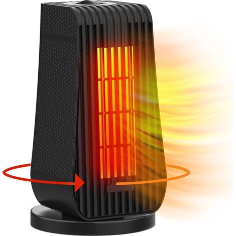 Radiateurs d'appoint pour usage intérieur Radiateur électrique oscillant portatif Radiateur électrique en céramique avec thermostat Chauffage rapide Radiateur d'appoint ultra silencieux pour bu (1/4)