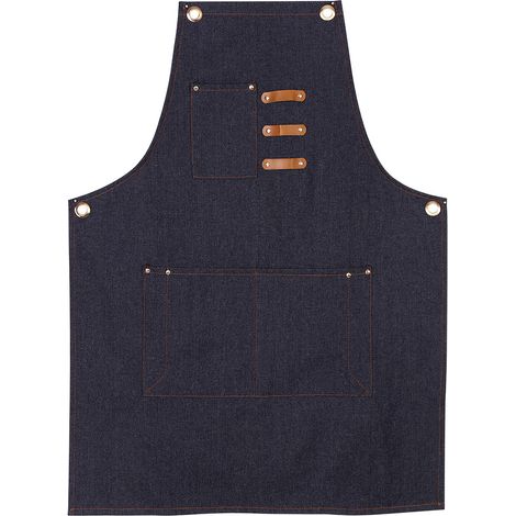 Tablier En Toile De Jean - Résistant Et Réglable - Pour Cuisine Jardinage Boulangerie Peinture - 1 Pièce (1/5)