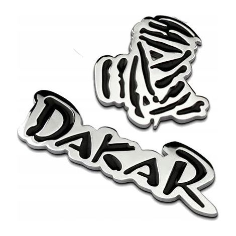 EMBLEMA 3D DAKAR Adesivo in metallo argento (1/4)