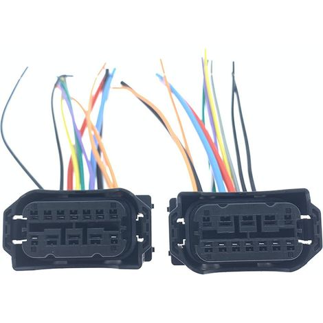 Headlight wiring harness connector compatible with BMW E90, E92, F18, 5 Series, 7 Series, X1, X5, X6, F02, 320 and 325 models: JB1785-12P