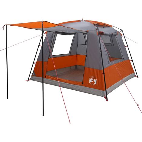 vidaXL Party Tent Grey and Orange 10-Person (1/4)