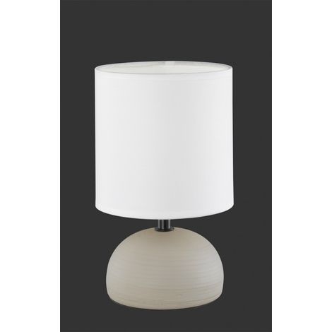 Lámpara de Sobremesa Cappuccino Cerámica Moderna Pantalla Blanca Luces Ø14 cm Trio Iluminación