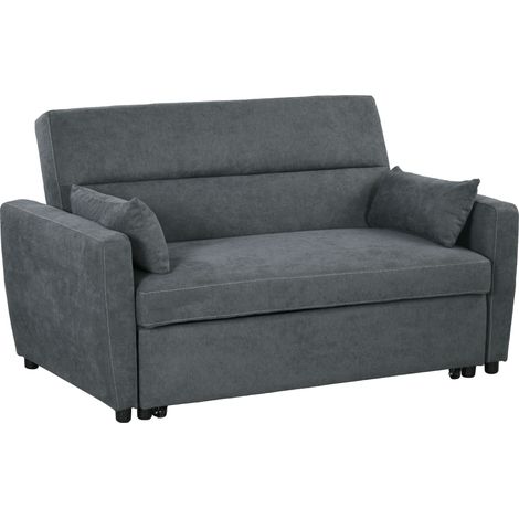 Sofá cama doble tapizado, 2 en 1, con ruedas de deslizamiento suave y capacidad de carga de hasta 200 kg, ideal para relajarse y recibir invitados. (1/5)