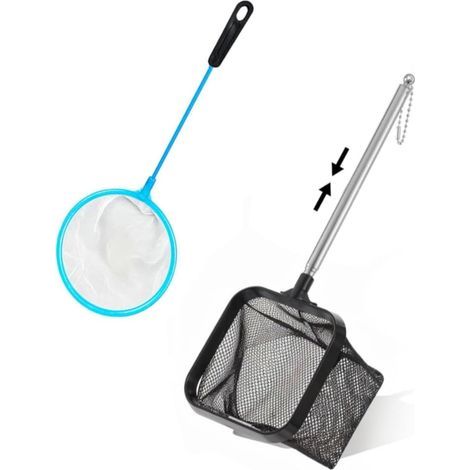 2-teiliges Netz, Teleskopgriff 21–40 cm, feines Nylongewebe, Edelstahl, für Koiteiche im Aquarium (1/5)