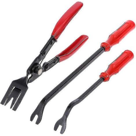 Werkzeugset zur Reparatur und Demontage von Autotürverkleidungen aus Stahl (3-teilig): leichte Zange und 15 cm Schraubenöffner. (1/3)