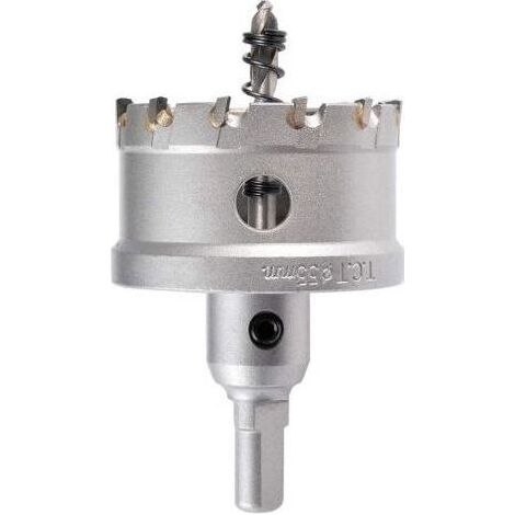 55mm coupeur de trou de dents en carbure de tungstène, TCT Foret de scie trépan pour acier inoxydable, feuille, métal (55mm) (1/5)
