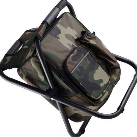 Chaise réfrigérée de type sac à dos, tabouret de camping pliant léger et de grande capacité, adapté aux voyages, à la randonnée sur la plage, aux pique-niques et au camouflage. (1/5)