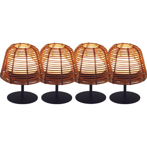 Set Mit 4 Kabellosen Led Tischlampen BOHEME h16cm