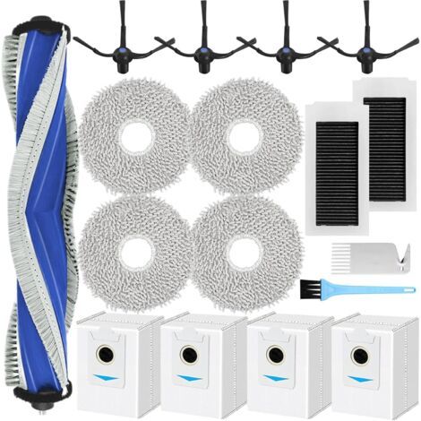 Accessoires pour Ecovacs DEEBOT X5 Omni, Pièces de rechange pour aspirateur Ecovacs Deebot X5 Pro, 1 brosse principale, 2 filtres HEPA, 4 lingettes, 4 brosses latérales, 4 sacs à poussière (1/5)