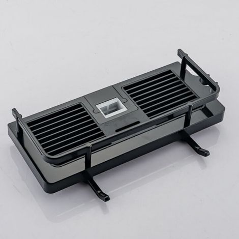 Étagère Douche sans Percage Porte Savon pour Rangement et Organisation de la Salle de Bain avec 4 Crochets et 2 Un Support de Douche Adapté aux Barres de Douche 18mm-25mm