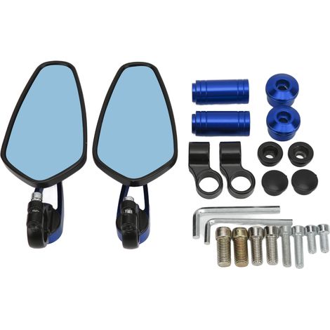 Rétroviseur Moto Universel Assistance Recul Verre Bleu Rotatif 360° pour Support 8MM/10MM Bleu (1/5)