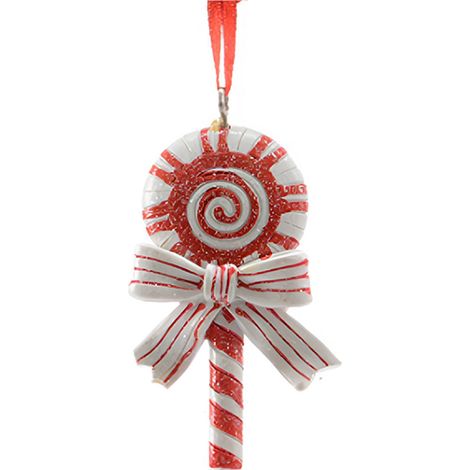 Pendente per albero di Natale a forma di caramella, da 5 cm, confezione 2 pezzi -Caramella bianca (1/4)