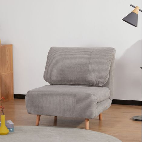 Canapé convertible 1 place dossier réglable gris OKMYHOME (1/4)