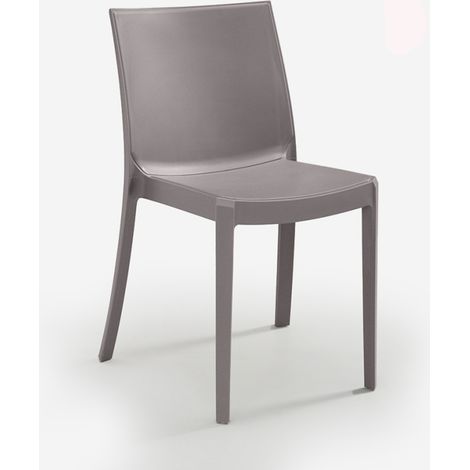 Silla apilable de para jardín, bar, restaurante, exterior Perla BICA - Gris paloma (1/4)