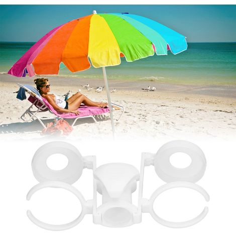 Sonnenschirm-Becherhalter [Robuster Kunststoff] [Tragbar] – 90 g [Weiß] [22 x 7,5 x 12 cm] – Passend für Becher mit 25–32 mm Durchmesser (1/5)