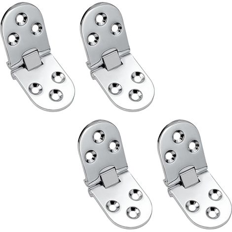 Charnières de Table Pliantes Connecteur Rabattable charnière Flip pliable Alliage zinc Plat Porte Cabinet pliable Charnières pour Meubles Armoire Flip Top Charnière avec vis, 4 pièces, argent