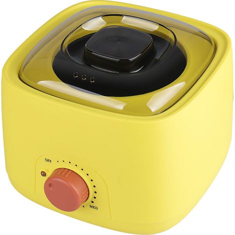 Chauffe-cire électrique jaune, machine à fondre la cire, résistant à la chaleur, bouton rotatif, anti-adhérent, pour épilation, prise UE, 1 pièce (1/5)