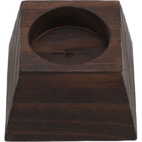 Trapezförmiger Kerzenhalter aus Holz, Retro-Tischdekoration für Weihnachten und Hochzeiten, schwarzes Holz (1/5)