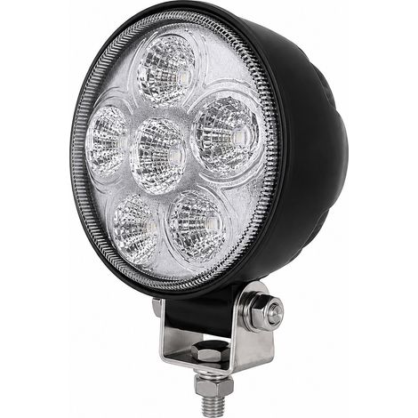 Faro da lavoro 6 LED rotondo ad ampio raggio 18W IP67 (1/5)