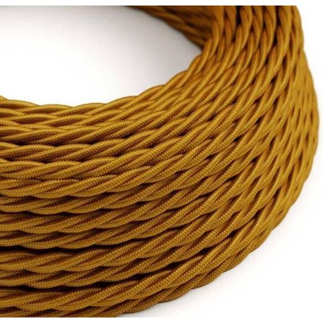 Cavo tessile al metro creative-cables effetto seta oro lucido tm05 2x0,75mm - xz2tm05 (1/4)
