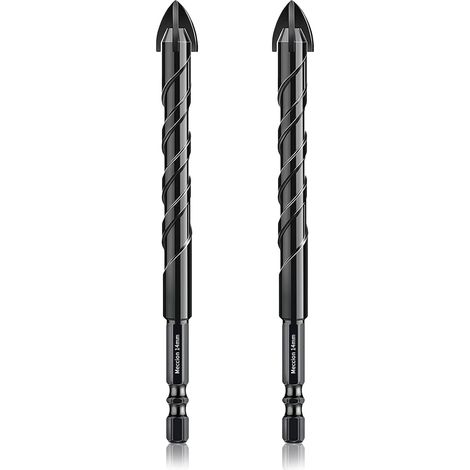 Forets pour Carrelage 14mm 2Pcs Forets en Croix Carbure de Tungstène pour Carrelage, Brique, Verre, Porcelaine, Plastique, Bois, Ciment, Métal Doux (1/5)