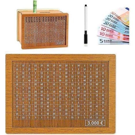 Tirelire en Bois - Réutilisable - Écologique - Durable - Pour Enfants et Adultes (1/4)