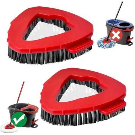 2 Pack Scrubber Brush for Vileda Turbo EasyWring, Replacement Head for Bathroom and Kitchen Tile (1/5)