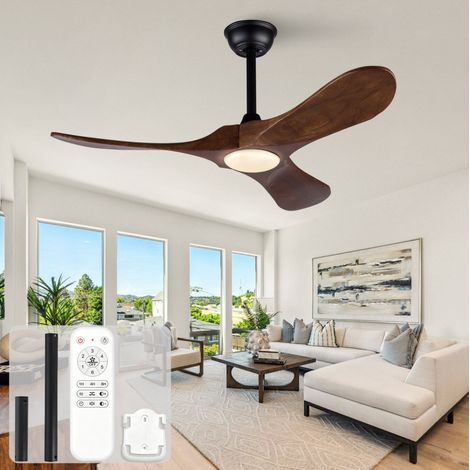 Ventilador de techo 106,7 cm de metal y madera negro, mando, 3 CCT FloraGrace (1/5)