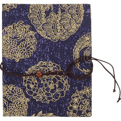Couverture de livre en tissu, étui de livre vintage, protège-livre lavable, imprimé décoratif-21.5X16.5X1CM-Blue