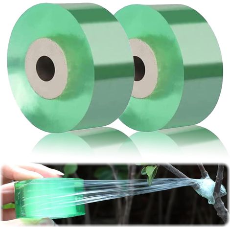 2 x PVC Fruit Tree Grafting Tape, Plant Grafting Tape, Stretchy Tree Grafting Tape for Tree Gardening Repair (Transparent Green) Plant Graft Ribbon Stretchy Tree Grafting Ribbon Nursery Tape for Tree (1/5)