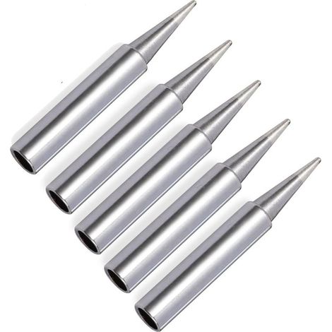 Panne à Souder, 5 Pièces 900M-T-B Pointe de Fer à Souder de Remplacement, Pointes de Soudure Alliages Plaqué Nickel, Applicable,Station de Reprise de Soudure Conseils Soudage Outil (1/5)
