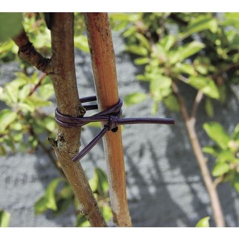 Lien élastique tubulaire marron 40m – PVC étirable pour croissance des arbres – Diamètre 2,5mm – Fabrication européenne