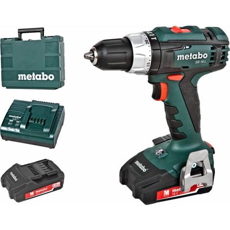 Metabo – Perceuse-visseuse sans fil à percussion 18V – 2 batteries 2.0Ah – Moteur Brushless – Pour maçonnerie et béton armé (1/10)