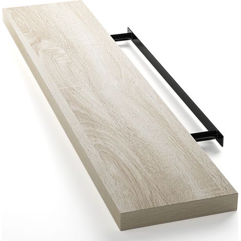 Casaria – Étagère murale flottante MDF 110 cm – Charge maximale 15 kg – Support de fixation inclus – Design moderne pour rangement livre