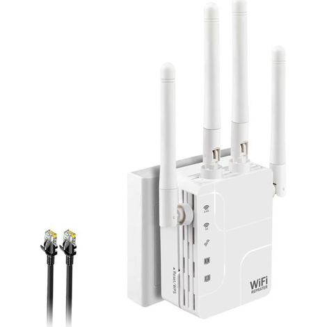 AC1200 WLAN-Repeater/WLAN-Verstärker, Dualband 5 GHz & 2,4 GHz, WLAN-Reichweitenverlängerer mit Zugangspunkt und 2 Anschlüssen