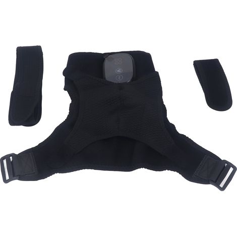 Support chauffant pour les épaules, coussin chauffant USB réglable pour le haut du bras avec fonction massage, 3 modes de chauffage et de vibration pour la relaxation, noir. (1/5)