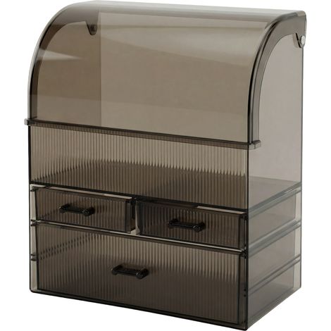 ilus Makeup Storage Organiser Acrylic Cosmetics Organizer Transparent Black
