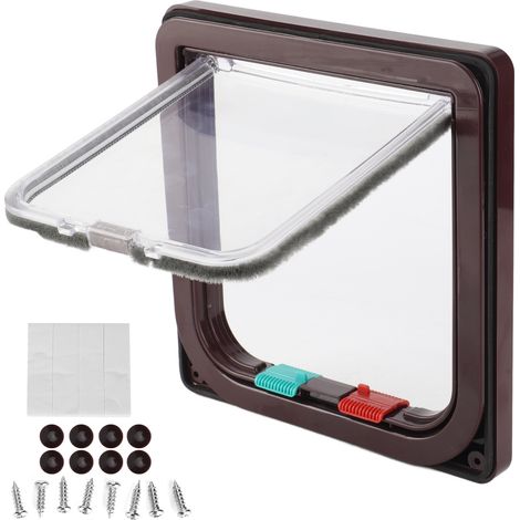 Chatière sécurisée avec verrou – Chatière transparente en plastique pour porte et fenêtre – Adaptée aux petits animaux (1/5)