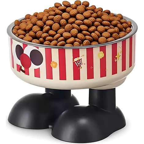 Bol pour chat en acier inoxydable, grande capacité, design rigolo anti-renversement (1/5)