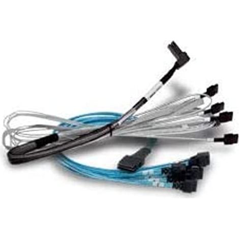 BCM CABLE 1M U.2 SFF8654X8 TO2xSFF8643x4 Broadcom - Câble interne SAS - Slim SAS (SFF-8654) (M) pour Mini SAS HD (SFF-8643) - 1 m - Connexion NVMe