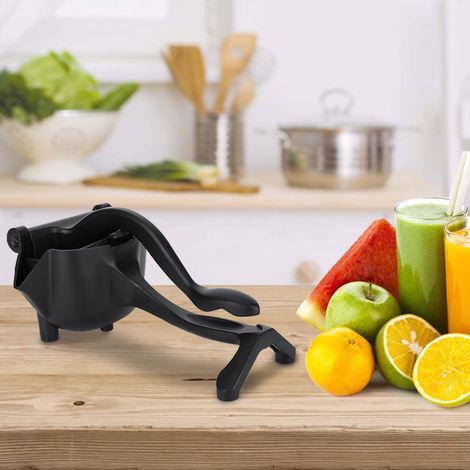 Presse-agrumes manuel portable en alliage d'aluminium pour oranges et citrons, outil de cuisine noir (1/5)