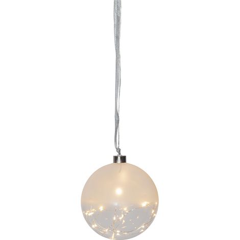 LED Weihnachtskugel ,Glow', Netzbetrieb, Hängeleuchte Deko, halbmatt transparent, Ø 15 cm (1/3)