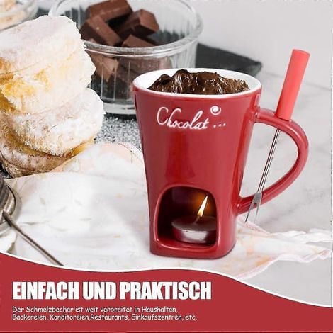 Fourchette Tasse Fondue Chocolat Fourchette Bol Chauffant Fondue (1/4)