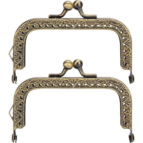 Asas para bolsos hechas a mano, marco cuadrado en bronce verde, (8,5 cm)