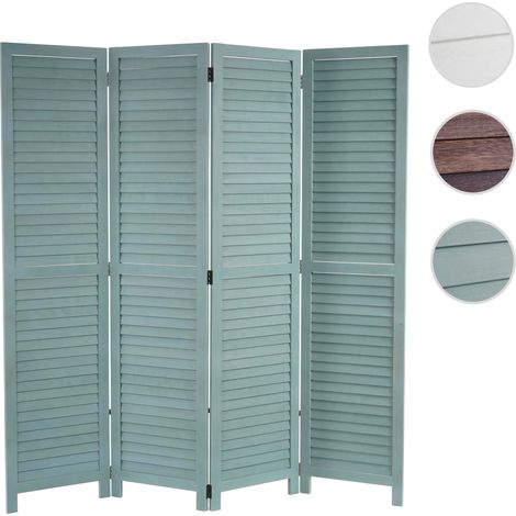 Paravent en bois de paulownia 170x160cm – Cloison shabby chic – 4 panneaux – Stable et décoratif – Pliable pour gain de place – Nova (1/4)