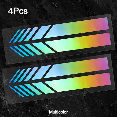 Autocollants réfléchissants JDM multicolores pour voiture - Bandes classiques en vinyle, auto-adhésifs et faciles à installer - Compatibles avec tous types de carrosserie - Imperméables, lot de 4 (1/4)