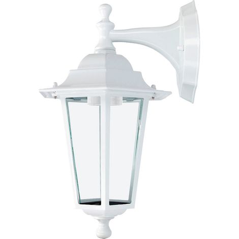 FAROL DE ALUMINIO Y CRISTAL PARA PARED. IP44 E27 60W COLOR BLANCO Ø19,5x21x32cm MODELO ZURICH. EDM (1/2)