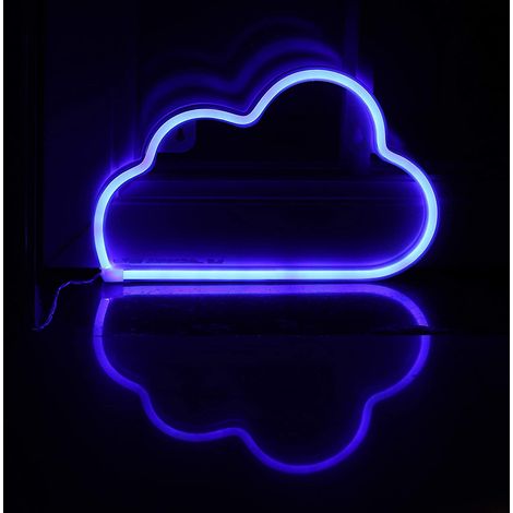 Néon LED Cloud Sign Décor Léger, Décor Mural Pour Noël, Fête D'anniversaire, Chambre D'enfants, Salon, Décoration de Fête de Mariage (bleu) (1/2)